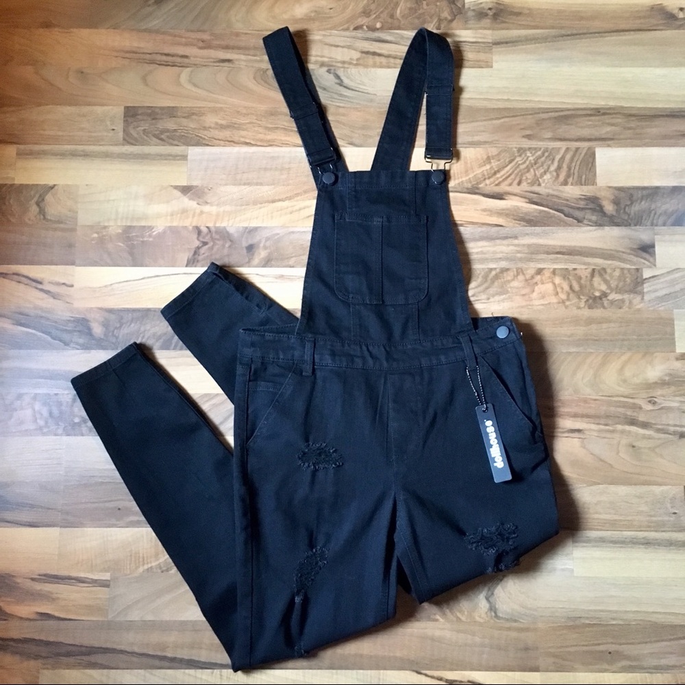 Distressed Black Overalls DOLLHOUSE NWT Size 11